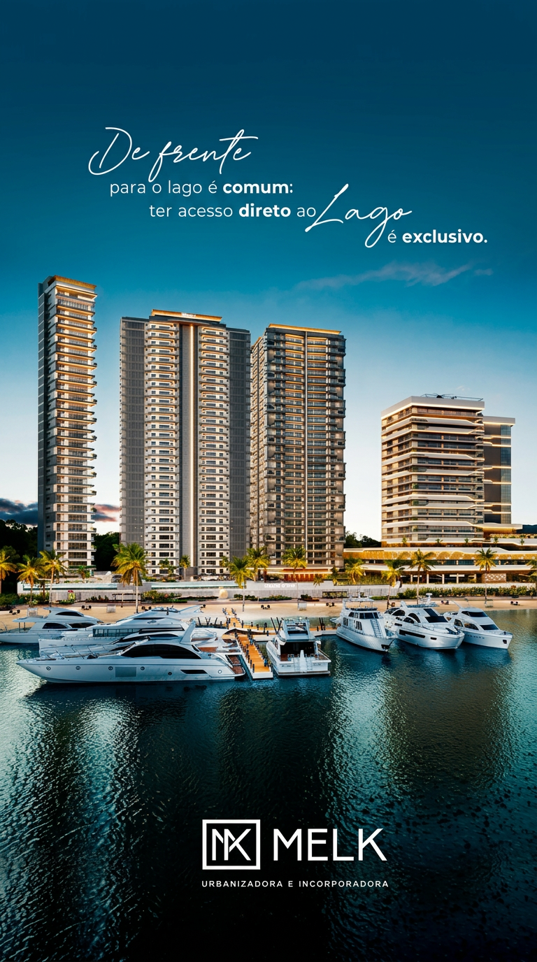 Palmas Lake — De frente para o lago é comum, ter acesso direto ao Lago é exclusivo. MELK Urbanizadora e Incorporadora.